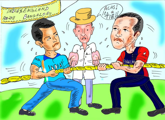 India Vs England 2011 World Cup Match Banglore Funny Cartoons and comics by Teluguone